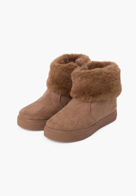Bottes à col roulé en fourrure pour fille Bleu marine+Gris+Rose+Taupe 22 - vertbaudet enfant 
