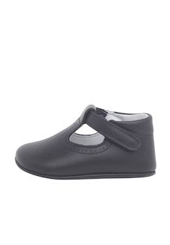 Chaussures-Salomés en cuir avec fermeture scratch