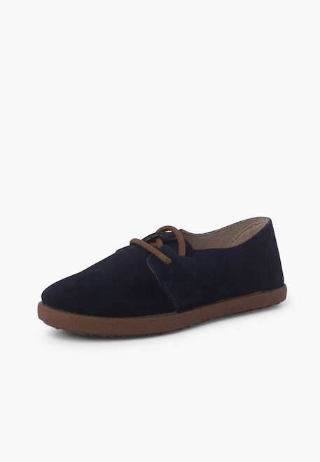 Chaussures à lacets en suède avec semelle caramel Bleu marine+Camel+Gris foncé+Taupe 2 - vertbaudet enfant 