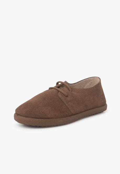 Chaussures à lacets en suède avec semelle caramel Bleu marine+Camel+Gris foncé+Taupe 8 - vertbaudet enfant 