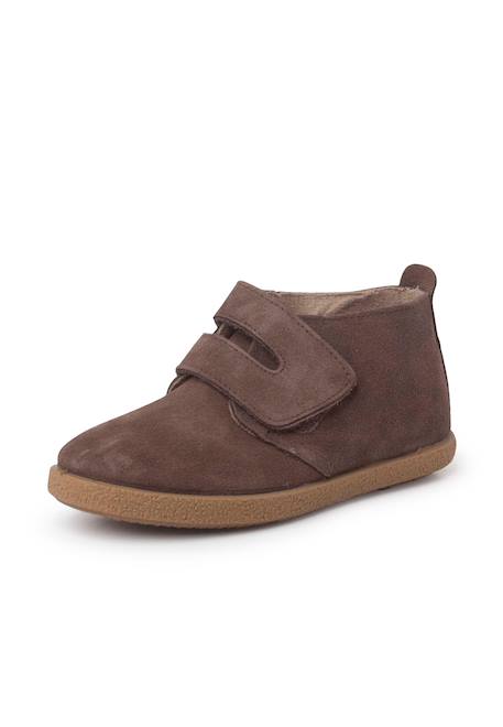 Bottes en suéde avec large bande adhésive Bleu marine+Gris+Taupe 14 - vertbaudet enfant 