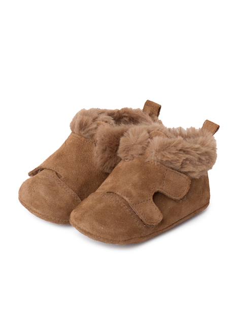 Bottines en cuir fourrure velours Bleu marine+Gris foncé+Taupe 16 - vertbaudet enfant 