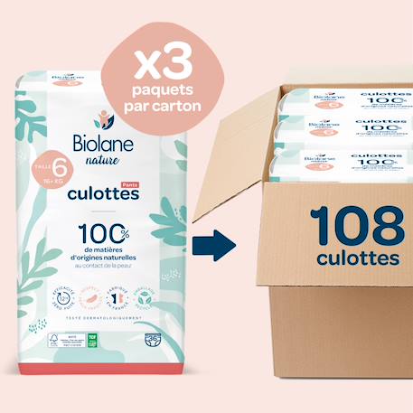 Pack 1 mois couches-culottes taille 6 (16+ kg) - 108 couches Multicolore 2 - vertbaudet enfant 