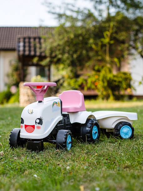 Porteur tracteur avec remorque Blanc et rose+Rouge et bleu 1 - vertbaudet enfant 