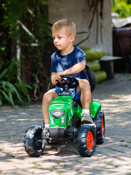 Tracteur à pédales supercharger avec capot ouvrant et remorque Rouge+Vert 7 - vertbaudet enfant 