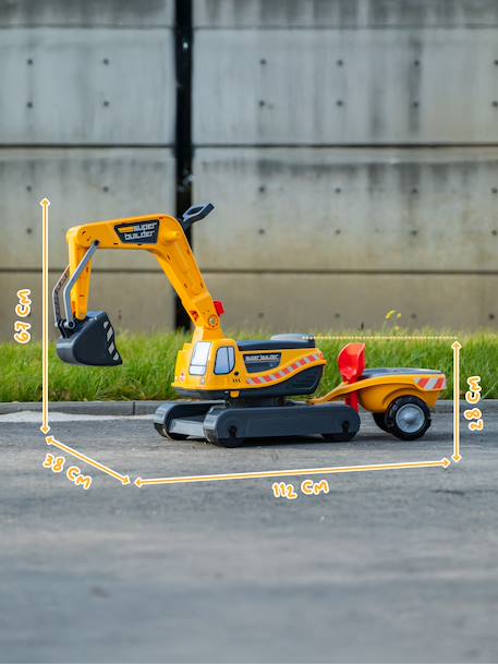 Pelleteuse super builder entièrement articulée avec remorque avec tamis et jeux de sable Jaune 5 - vertbaudet enfant 