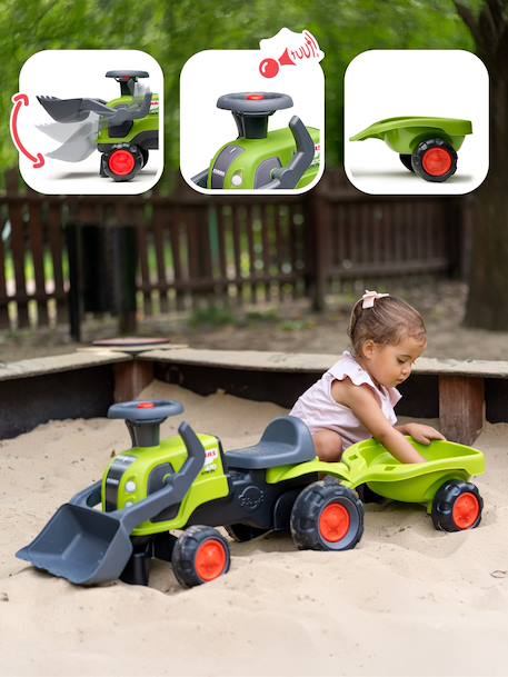 Porteur tractopelle claas 1er âge avec roues silencieuses et remorque Vert claas 3 - vertbaudet enfant 
