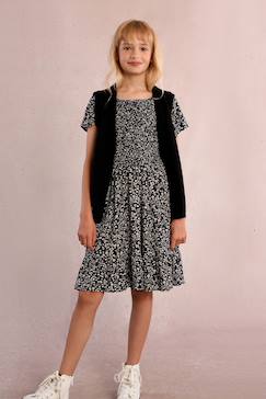 -Robe à smocks fleuris