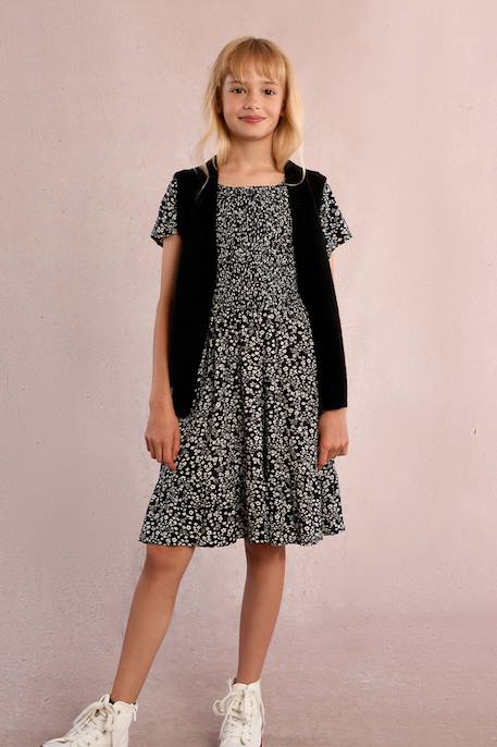 Robe à smocks fleuris Black anais 1 - vertbaudet enfant 