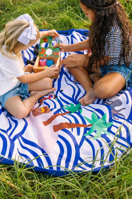 Tapis de jeu & sac à jouets outdoor - pirate Blue & beige 5 - vertbaudet enfant 