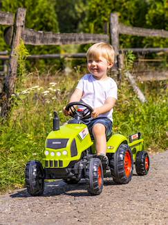Jouet-Jeux de plein air-Tracteur à pédales claas avec remorque et capot ouvrant