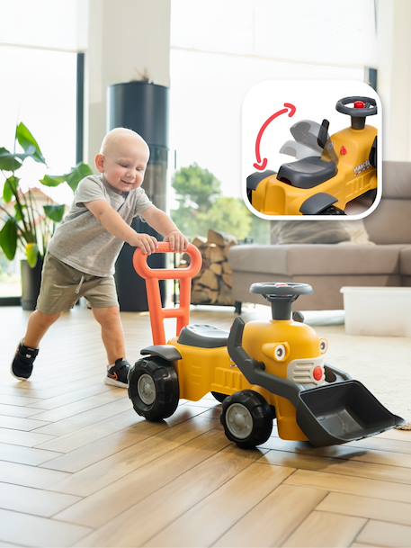 Porteur avec pelle frontale et canne de poussée Jaune+Vert 2 - vertbaudet enfant 