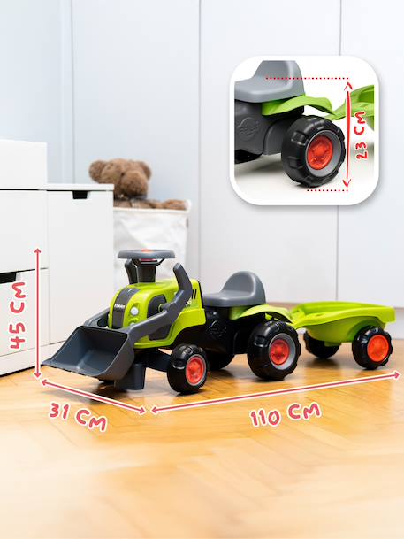 Porteur tractopelle claas 1er âge avec roues silencieuses et remorque Vert claas 5 - vertbaudet enfant 