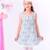 Robe cérémonie  fleurie   à bretelles croisées  anaïs Bleu ciel rose 3 - vertbaudet enfant 