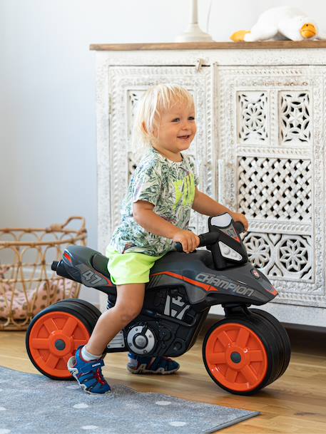 Draisienne moto street avec roues silencieuses Gris anthracite et orange+Rouge corail 3 - vertbaudet enfant 