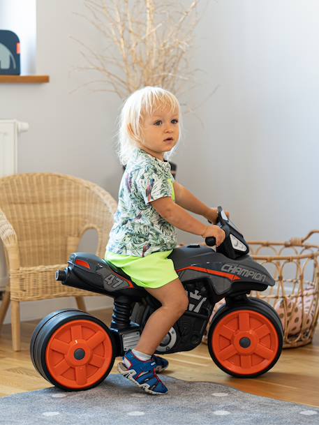 Draisienne moto street avec roues silencieuses Gris anthracite et orange+Rouge corail 1 - vertbaudet enfant 