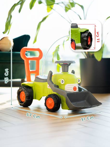 Porteur avec pelle frontale et canne de poussée Jaune+Vert 11 - vertbaudet enfant 