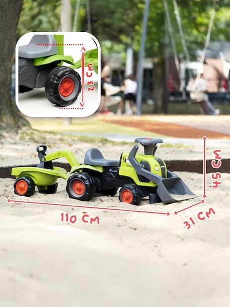 Porteur tractopelle claas 1er âge avec roues silencieuses, excavatrice et remorque Vert claas 5 - vertbaudet enfant 