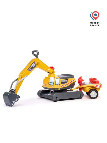 Pelleteuse super builder entièrement articulée avec remorque avec tamis et jeux de sable Jaune 4 - vertbaudet enfant 