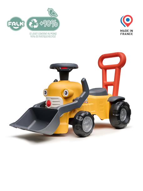 Porteur avec pelle frontale et canne de poussée Jaune+Vert 4 - vertbaudet enfant 