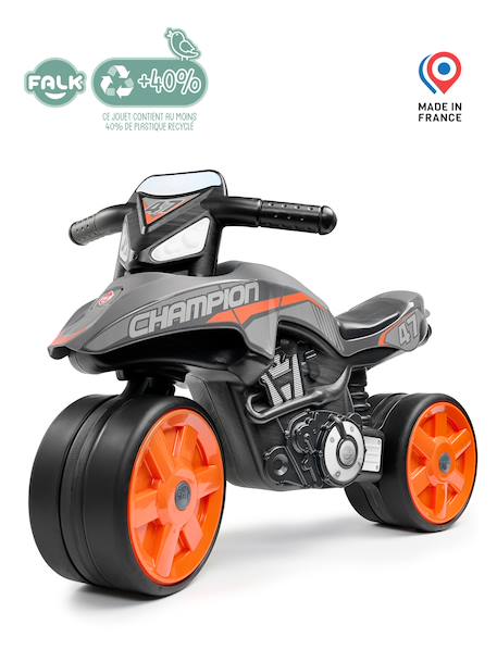 Draisienne moto street avec roues silencieuses Gris anthracite et orange+Rouge corail 4 - vertbaudet enfant 