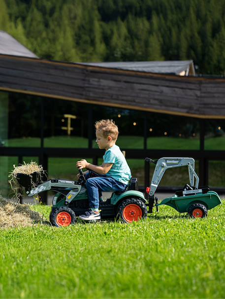 Tractopelle à pédales avec excavatrice arrière et remorque Jaune komatsu+Orange+Vert claas+Vert vintage 16 - vertbaudet enfant 
