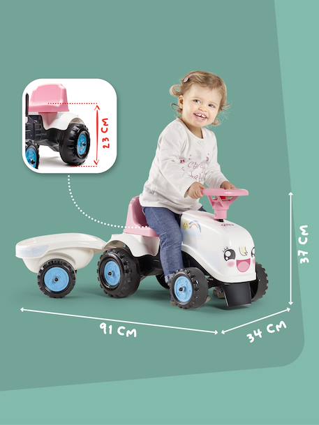 Porteur tracteur avec remorque Blanc et rose+Rouge et bleu 5 - vertbaudet enfant 