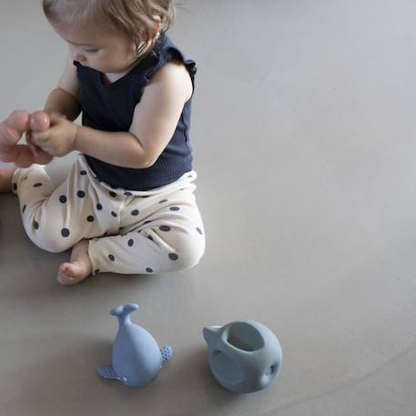 Jouet de dentition en caoutchouc naturel christian la baleine Bleu, blanc 6 - vertbaudet enfant 