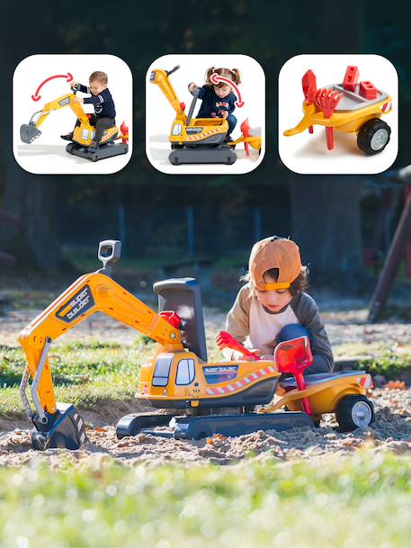 Pelleteuse super builder entièrement articulée avec remorque avec tamis et jeux de sable Jaune 3 - vertbaudet enfant 