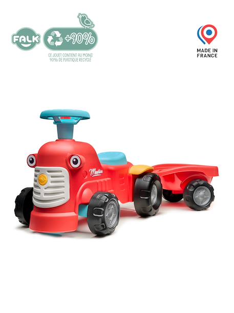 Porteur tracteur avec remorque Rouge+Vert Claas+Vert vintage 4 - vertbaudet enfant 