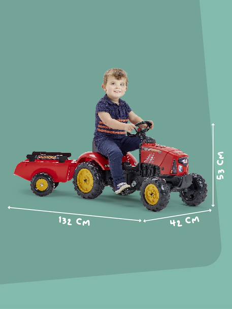 Tracteur à pédales supercharger avec capot ouvrant et remorque Rouge 5 - vertbaudet enfant 