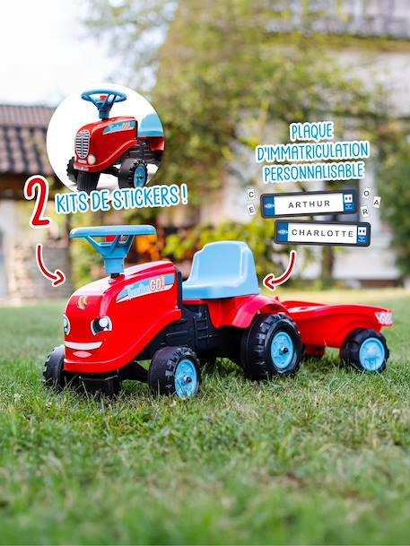 Porteur tracteur avec remorque Blanc et rose+Rouge et bleu 9 - vertbaudet enfant 