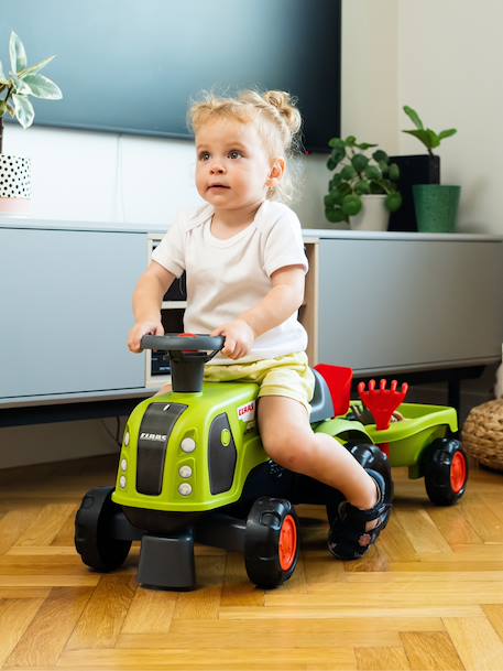 Porteur tracteur claas 1er âge avec remorque, pelle et râteau Vert claas 1 - vertbaudet enfant 