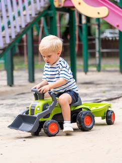 Jouet-Porteur tractopelle claas 1er âge avec roues silencieuses et remorque