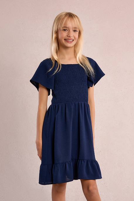 Robe smockée Navy blue+Rouge 2 - vertbaudet enfant 