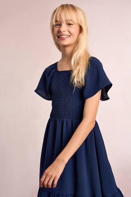 Robe smockée Navy blue+Rouge 3 - vertbaudet enfant 