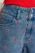 Short en jean à broderie cœur Blue denim 2 - vertbaudet enfant 