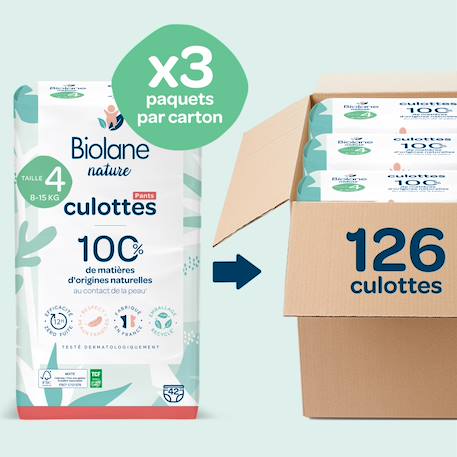 Pack 1 mois couches-culottes taille 4 (8 à 15 kg) - 126 couches Multicolore 2 - vertbaudet enfant 
