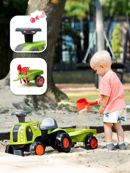 Porteur tracteur claas 1er âge avec remorque, pelle et râteau Vert claas 3 - vertbaudet enfant 