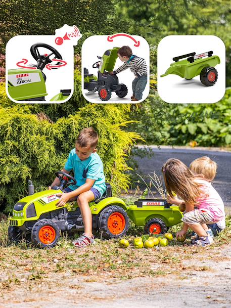 Tracteur à pédales claas avec remorque et capot ouvrant Vert Claas 3 - vertbaudet enfant 