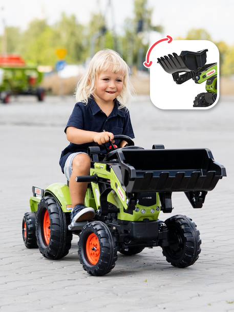 Tractopelle à pédales avec remorque Jaune Komatsu+Vert Claas 7 - vertbaudet enfant 