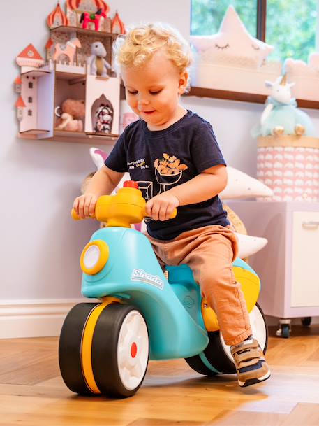 Draisienne strada - Scooter à roues silencieuses Bleu et jaune+Crème et rose 1 - vertbaudet enfant 