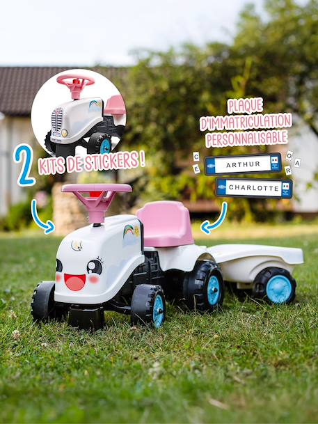 Porteur tracteur avec remorque Blanc et rose+Rouge et bleu 3 - vertbaudet enfant 