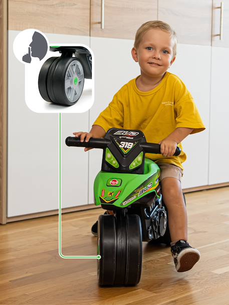 Draisienne moto street avec roues silencieuses Gris anthracite et orange+Rouge corail+Vert bud racing 14 - vertbaudet enfant 