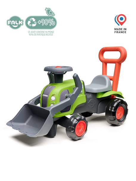 Porteur tracteur claas 1er âge avec pelle frontale et barre d'aide à la marche Vert claas 4 - vertbaudet enfant 