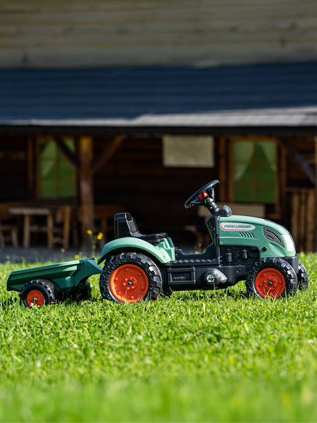 Tracteur à pédales avec remorque Vert vintage 3 - vertbaudet enfant 