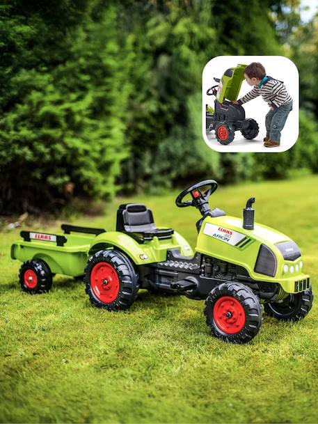 Tracteur à pédales claas avec remorque et capot ouvrant Vert Claas 2 - vertbaudet enfant 