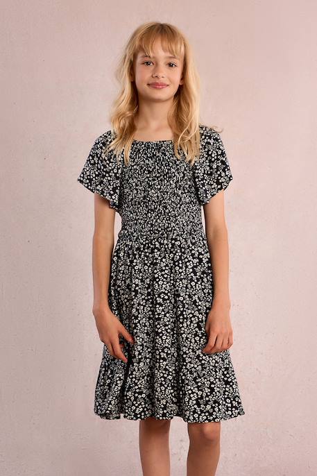 Robe à smocks fleuris Black anais 4 - vertbaudet enfant 