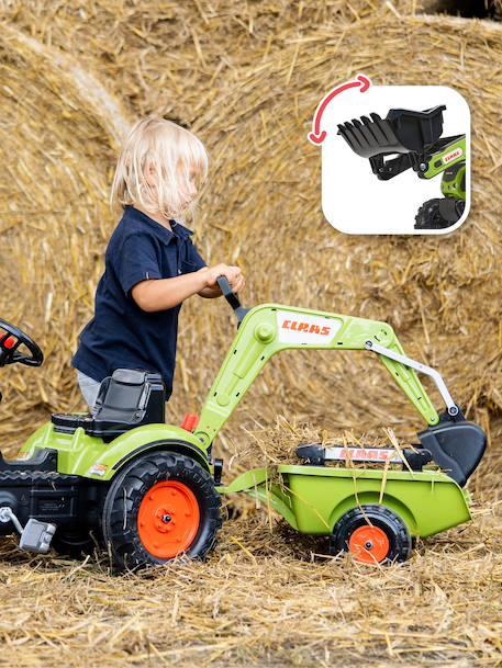 Tractopelle à pédales avec excavatrice arrière et remorque Jaune komatsu+Orange+Vert claas+Vert vintage 11 - vertbaudet enfant 