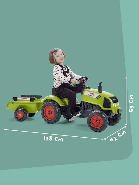 Tracteur à pédales claas avec remorque et capot ouvrant Vert Claas 5 - vertbaudet enfant 